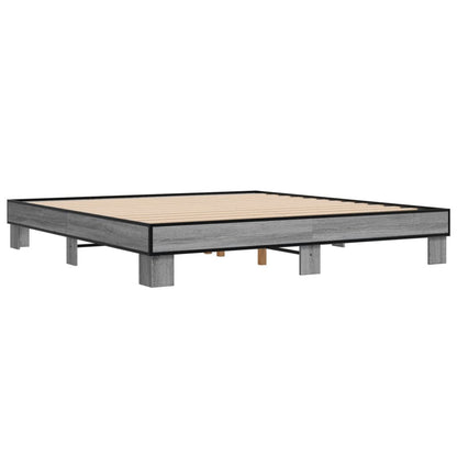 Bed Frame without Mattress Grey Sonoma 200x200 cm