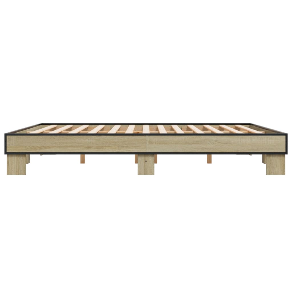 Bed Frame without Mattress Sonoma Oak 160x200 cm