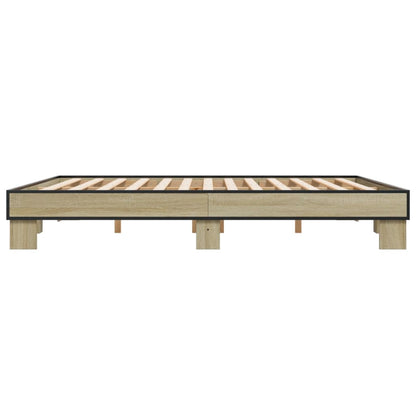 Bed Frame without Mattress Sonoma Oak 160x200 cm