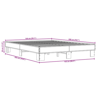 Bed Frame without Mattress Black 150x200 cm King Size