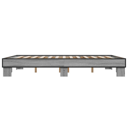 Bed Frame without Mattress Grey Sonoma 150x200 cm King Size