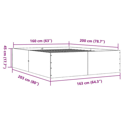 Bed Frame without Mattress Black 160x200 cm