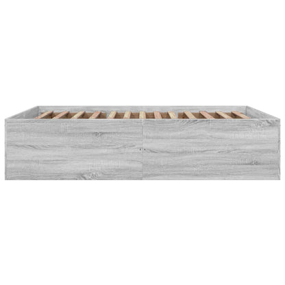 Bed Frame without Mattress Grey Sonoma 160x200 cm