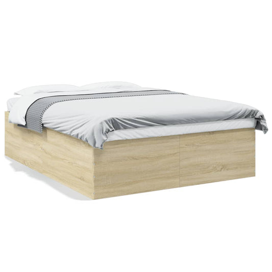 Bed Frame without Mattress Sonoma Oak 150x200 cm