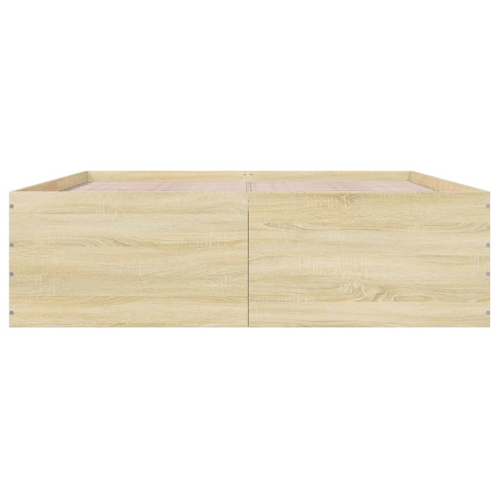 Bed Frame without Mattress Sonoma Oak 150x200 cm