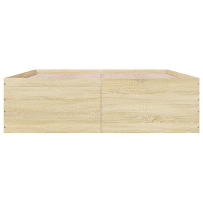 Bed Frame without Mattress Sonoma Oak 150x200 cm