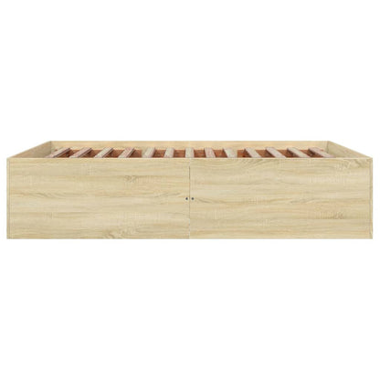 Bed Frame without Mattress Sonoma Oak 150x200 cm