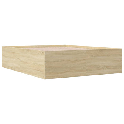 Bed Frame without Mattress Sonoma Oak 150x200 cm