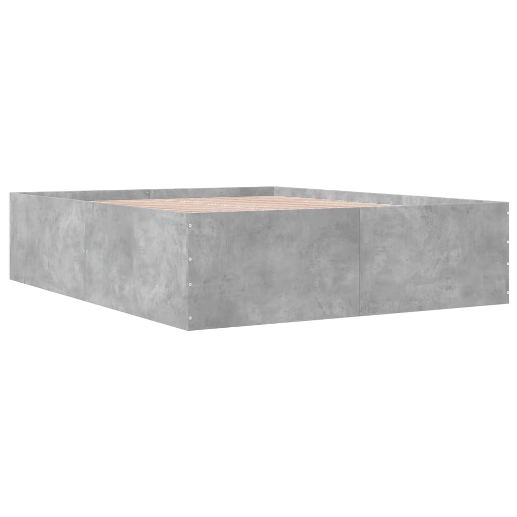 Bed Frame without Mattress Concrete Grey 150x200 cm