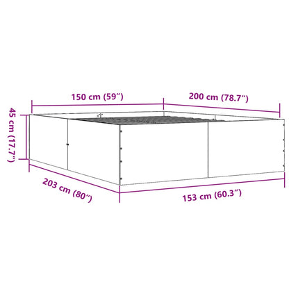 Bed Frame without Mattress Concrete Grey 150x200 cm