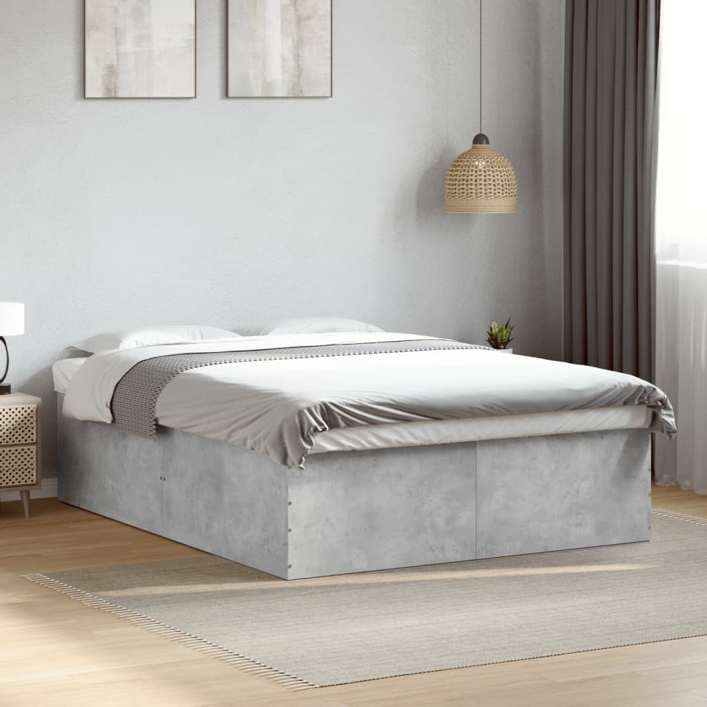 Bed Frame without Mattress Concrete Grey 150x200 cm