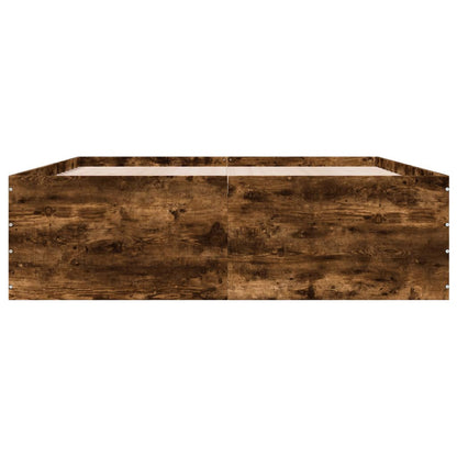 Bed Frame without Mattress Smoked Oak 150x200 cm