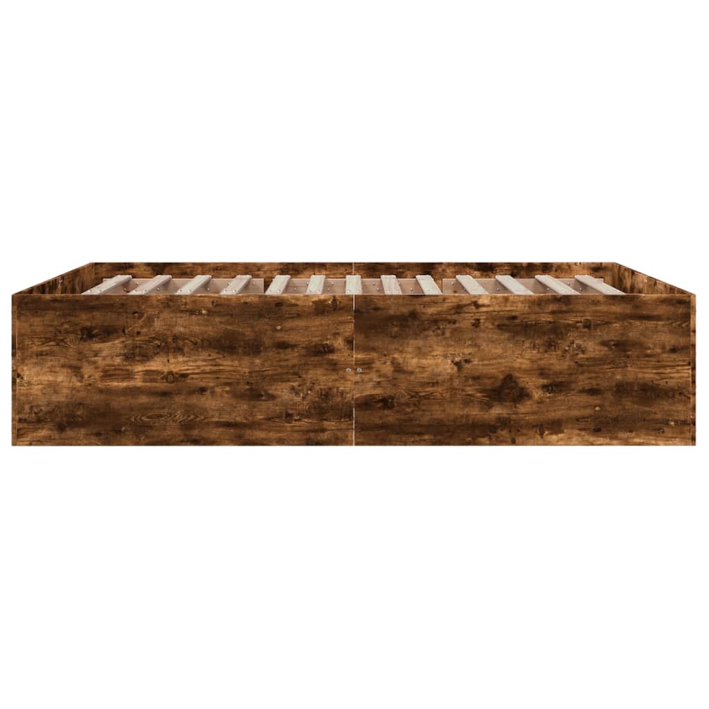 Bed Frame without Mattress Smoked Oak 150x200 cm