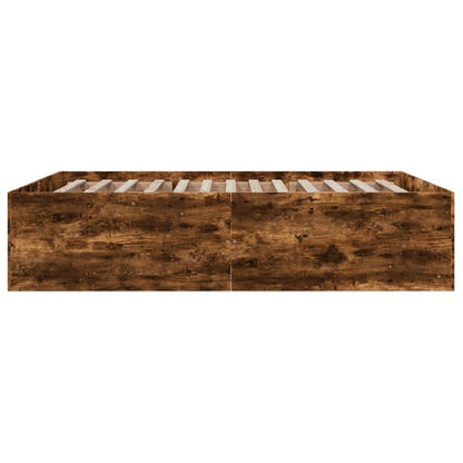 Bed Frame without Mattress Smoked Oak 150x200 cm