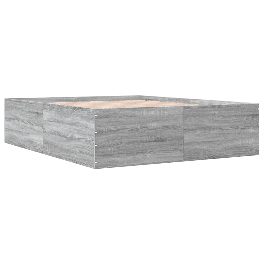 Bed Frame without Mattress Grey Sonoma 150x200 cm