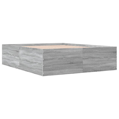 Bed Frame without Mattress Grey Sonoma 150x200 cm