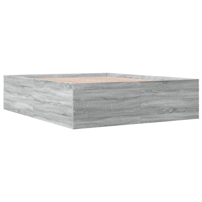 Bed Frame without Mattress Grey Sonoma 150x200 cm
