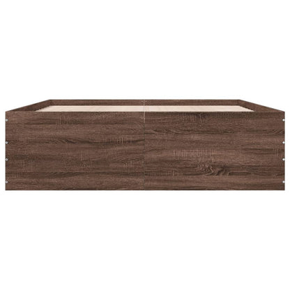 Bed Frame without Mattress Brown Oak 150x200 cm