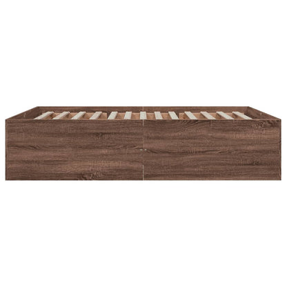 Bed Frame without Mattress Brown Oak 150x200 cm