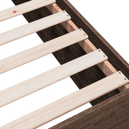 Bed Frame without Mattress Brown Oak 150x200 cm
