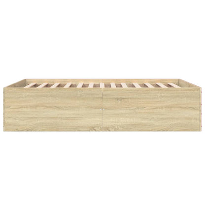 Bed Frame without Mattress Sonoma Oak 140x200 cm