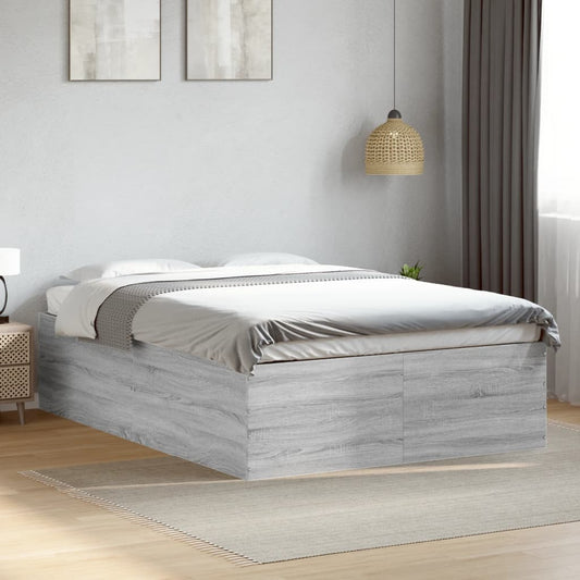Bed Frame without Mattress Grey Sonoma 140x200 cm