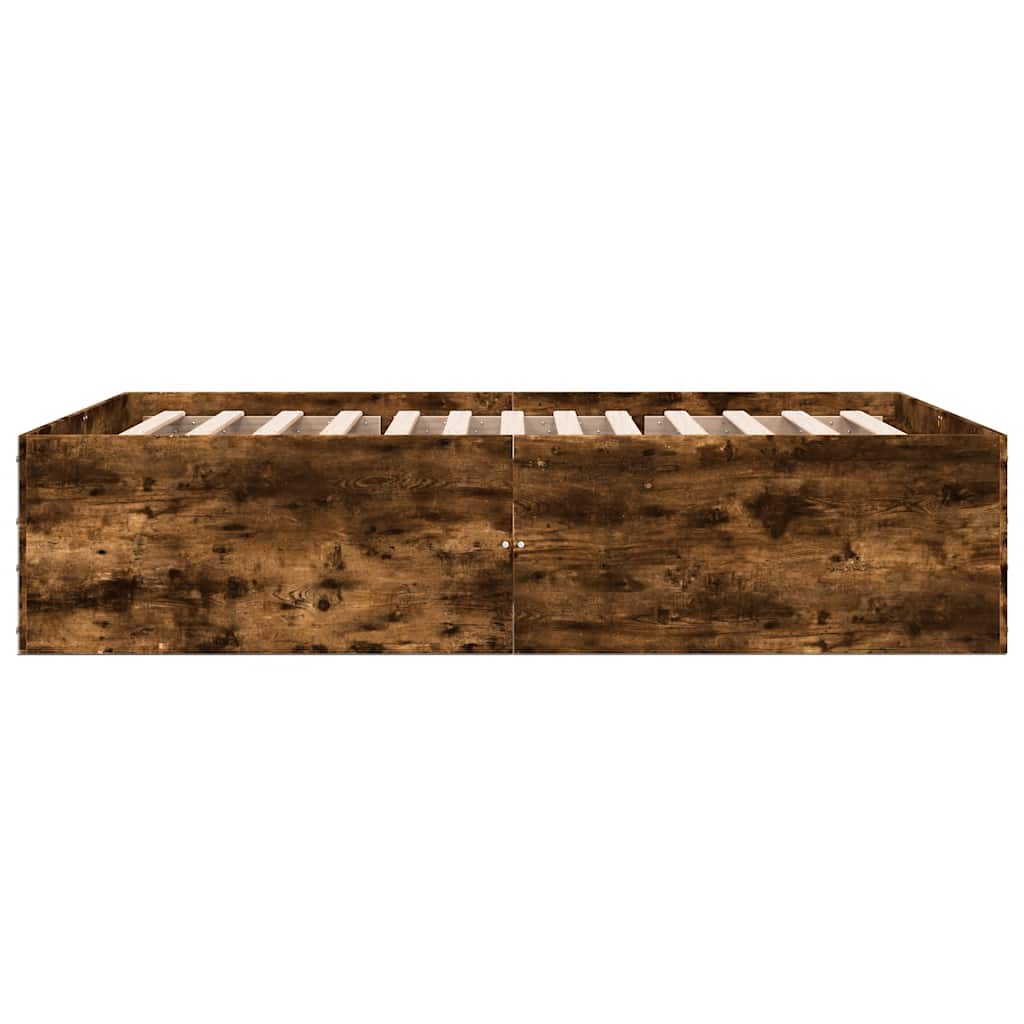 Bed Frame without Mattress Smoked Oak 120x200 cm