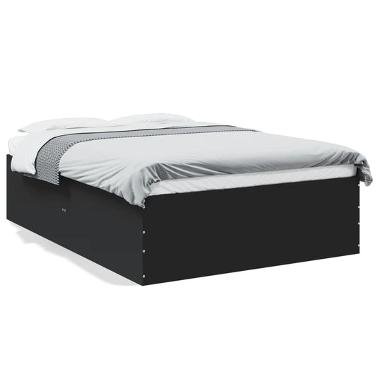 Bed Frame without Mattress Black 140x190 cm