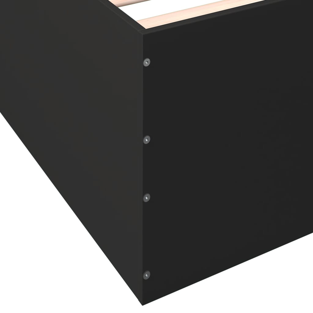 Bed Frame without Mattress Black 140x190 cm