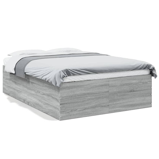 Bed Frame without Mattress Grey Sonoma 140x190 cm