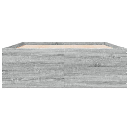 Bed Frame without Mattress Grey Sonoma 140x190 cm