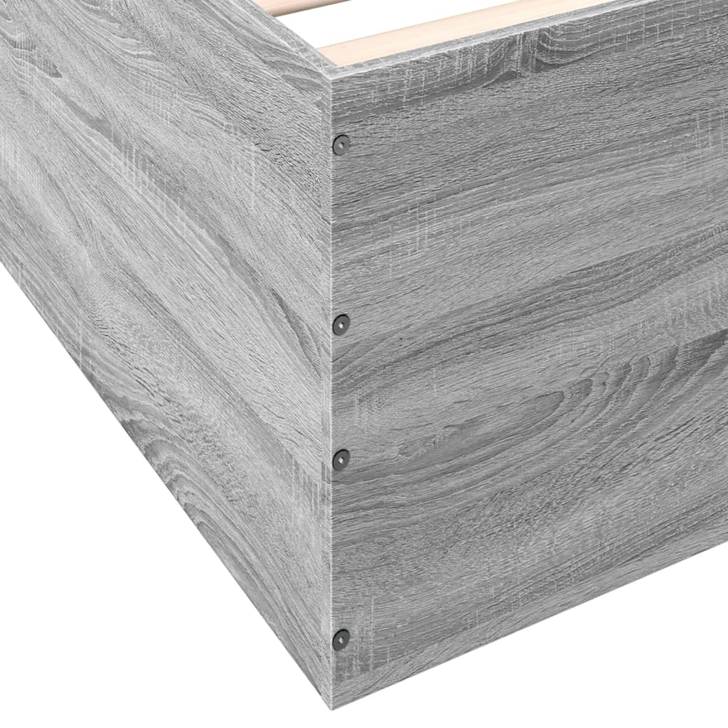Bed Frame without Mattress Grey Sonoma 140x190 cm