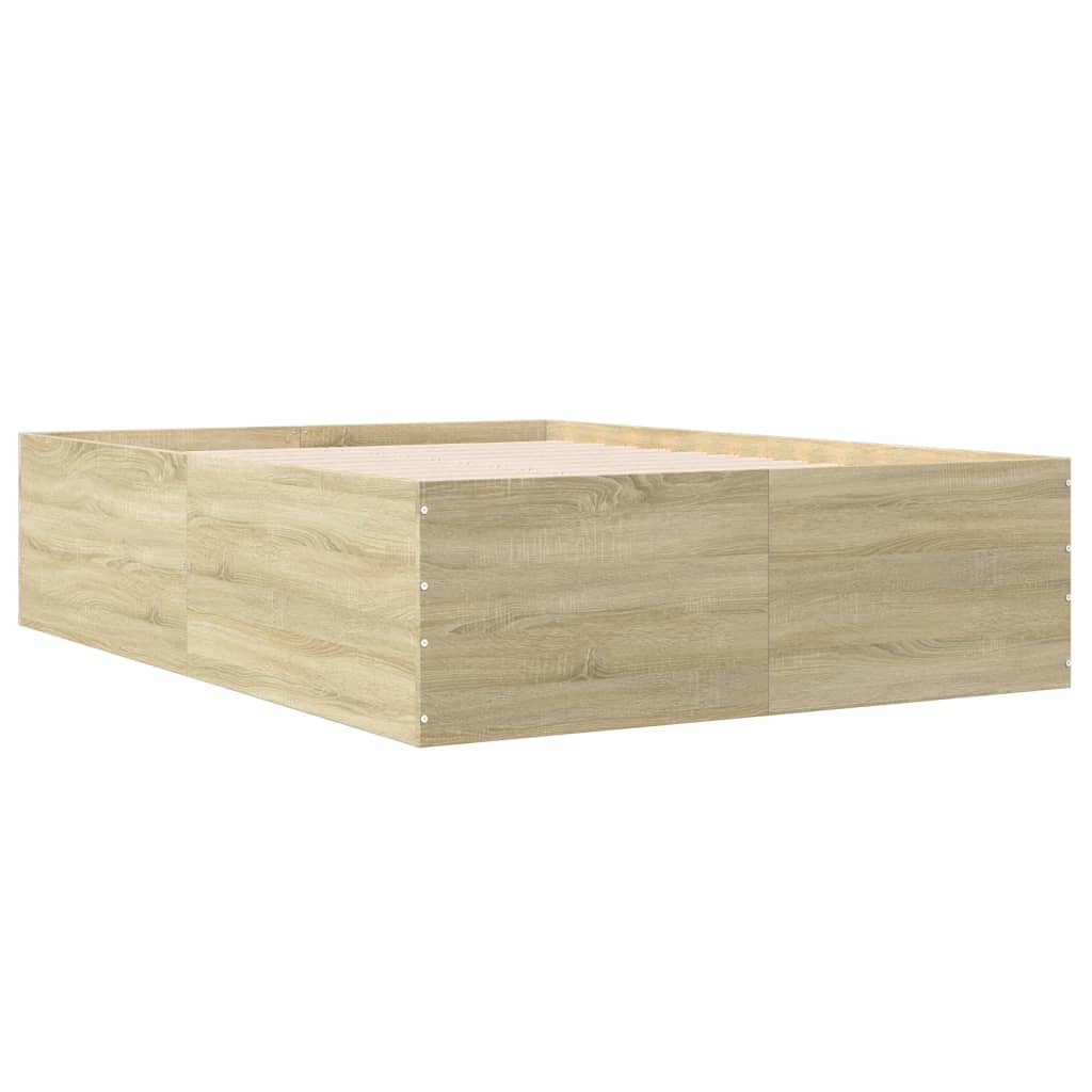 Bed Frame without Mattress Sonoma Oak 135x190 cm Double