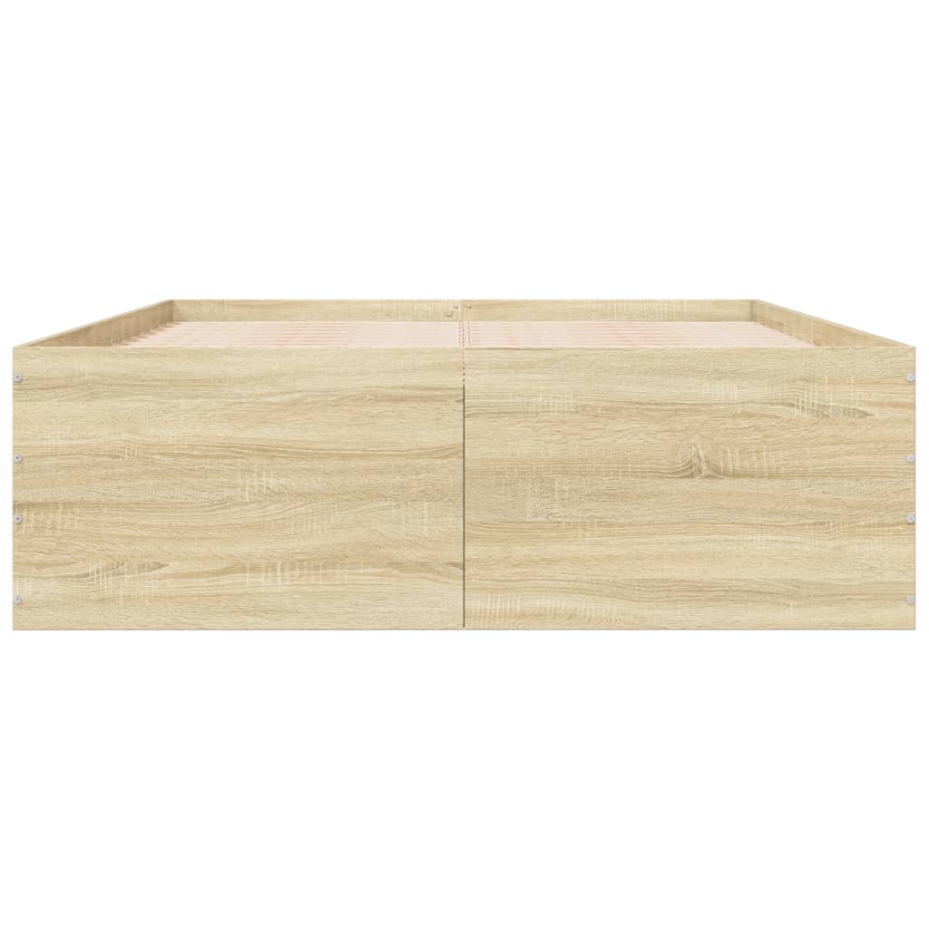 Bed Frame without Mattress Sonoma Oak 135x190 cm Double
