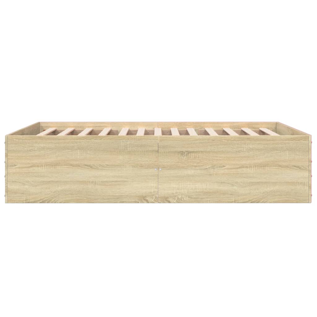 Bed Frame without Mattress Sonoma Oak 135x190 cm Double
