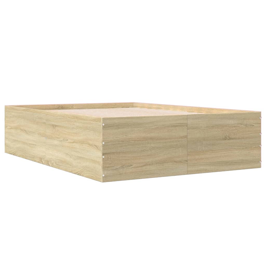 Bed Frame without Mattress Sonoma Oak 135x190 cm Double