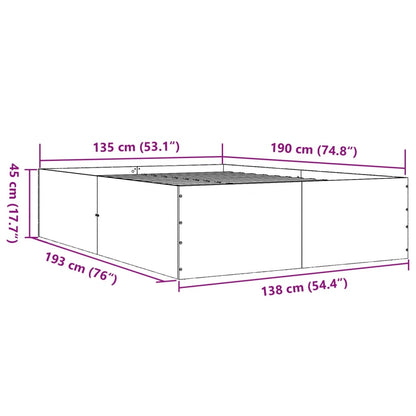 Bed Frame without Mattress Concrete Grey 135x190 cm Double