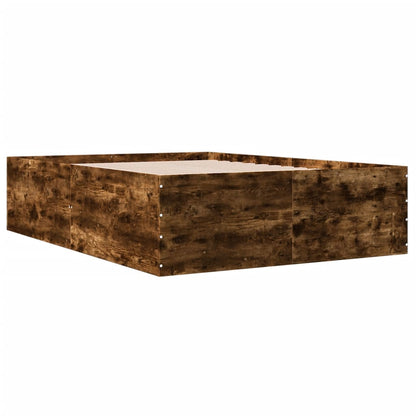 Bed Frame without Mattress Smoked Oak 135x190 cm Double