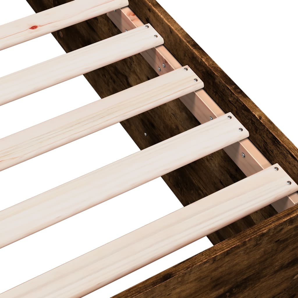 Bed Frame without Mattress Smoked Oak 135x190 cm Double
