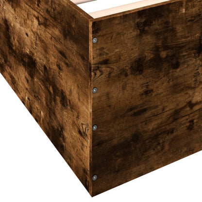 Bed Frame without Mattress Smoked Oak 135x190 cm Double