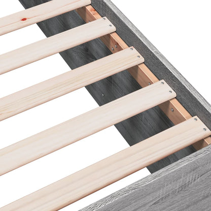 Bed Frame without Mattress Grey Sonoma 120x190 cm Small Double