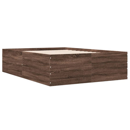 Bed Frame without Mattress Brown Oak 120x190 cm Small Double