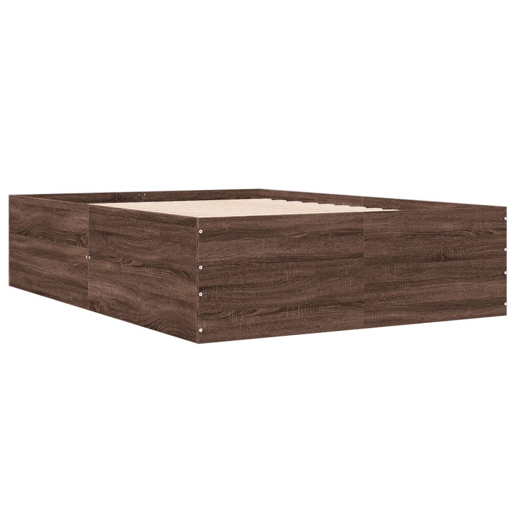 Bed Frame without Mattress Brown Oak 120x190 cm Small Double