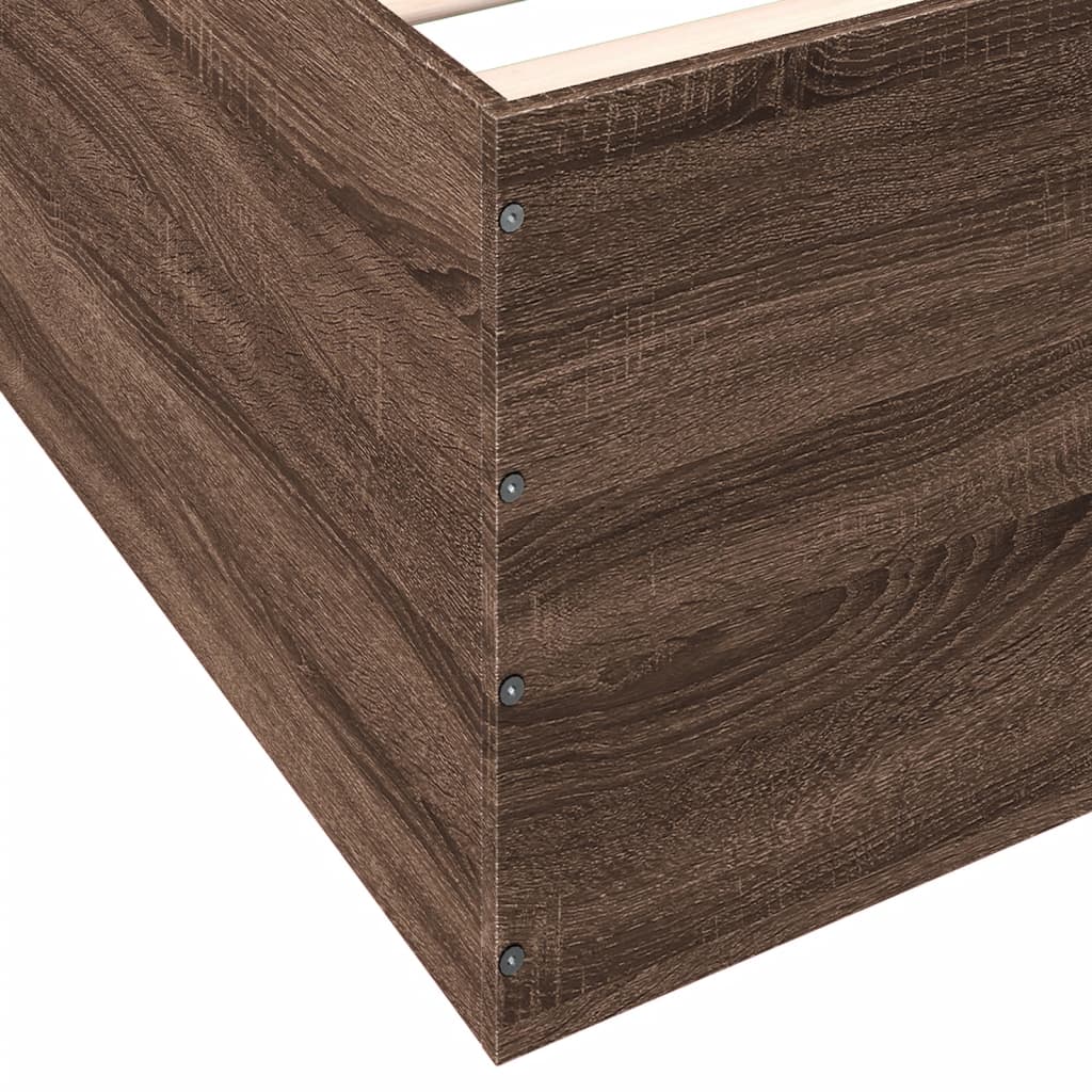 Bed Frame without Mattress Brown Oak 120x190 cm Small Double