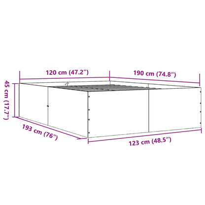 Bed Frame without Mattress Brown Oak 120x190 cm Small Double