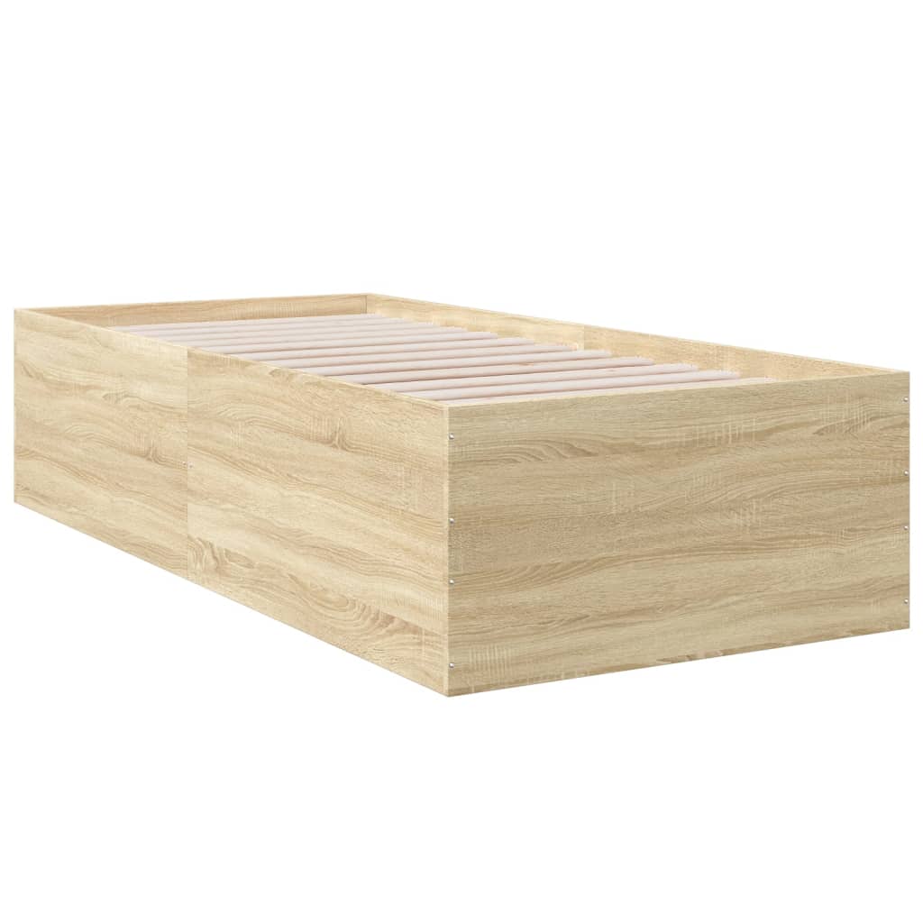 Bed Frame without Mattress Sonoma Oak 100x200 cm
