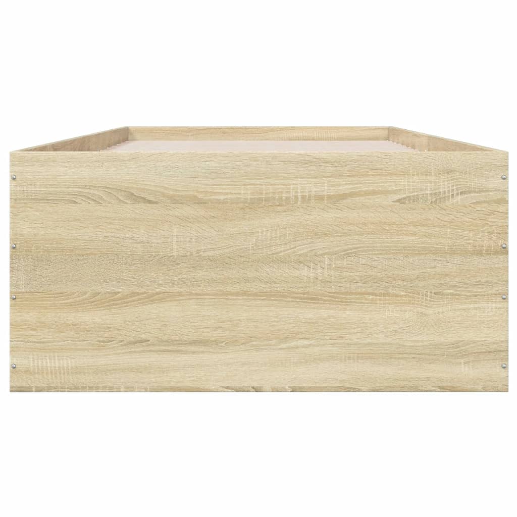 Bed Frame without Mattress Sonoma Oak 100x200 cm
