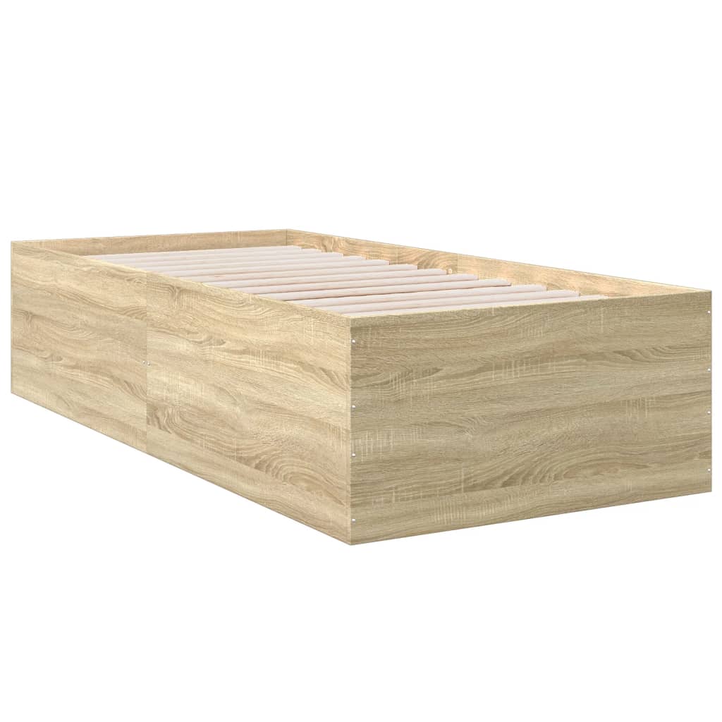 Bed Frame without Mattress Sonoma Oak 100x200 cm