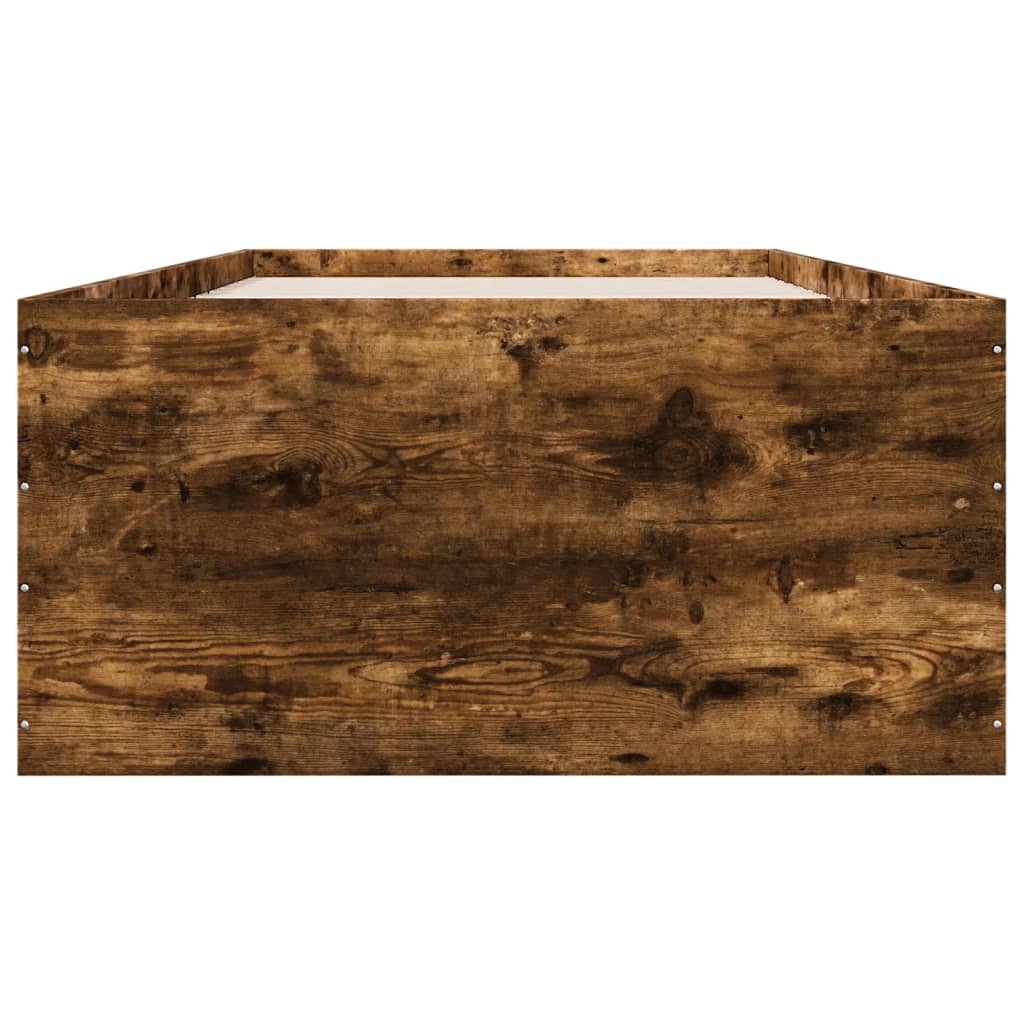 Bed Frame without Mattress Smoked Oak 100x200 cm