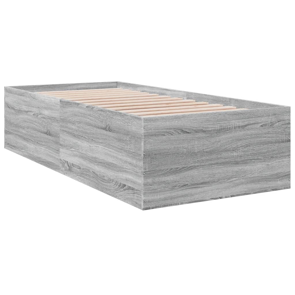 Bed Frame without Mattress Grey Sonoma 100x200 cm